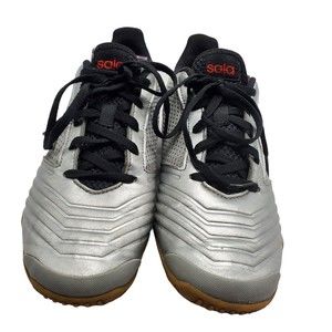 Adidas Predator Sala Soccer Sneakers Shoes Mens Size 8 Silver Black Lace Up